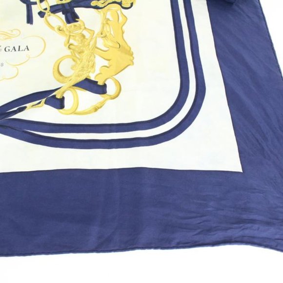 Louis Vuitton Navy x Gold Brides de Gala Silk Scarf 58h511s - Picture 9 of 12